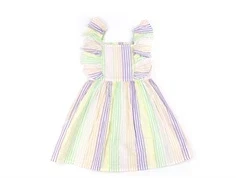 Kids ONLY cloud dancer/multi colour stribet seersucker kjole